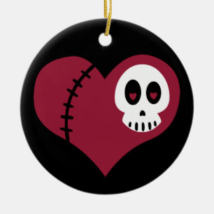 Skull Heart Keramisch Ornament