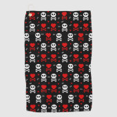 Skull Hearts Golfhanddoek (Voorkant)
