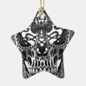 Skull Hearts Keramisch Ornament (Links)