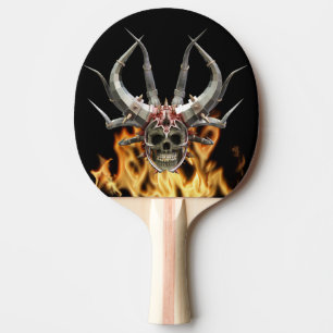 Skull Helmet Fantasy Demon Flames Tafeltennisbatje