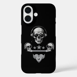 Skull Hoofdtelefoon iPhone 16 Hoesje Hoesje-Mate N