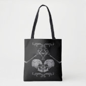 "Skull in Love"  skeletten zwart Draagtas (Voorkant)