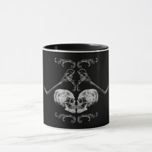 "Skull in Love"  skeletten zwart Mok