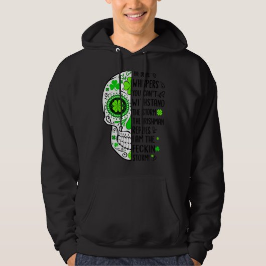 Skull Irishman Pride Mannen Saint Patrick Day Matc Hoodie (Voorkant)