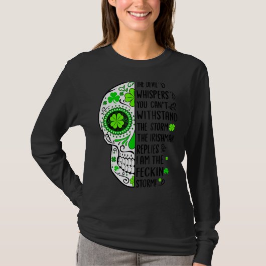 Skull Irishman Pride Mannen Saint Patrick Day Matc T-shirt (Voorkant)