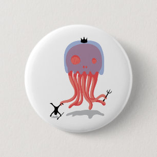 Skull Jellyfish Ronde Button 5,7 Cm