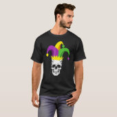 Skull Jester Pet Funny Parade Costume Funny Mardi T-shirt (Voorkant volledig)
