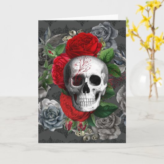 Skull Kaart (Gele Bloem)