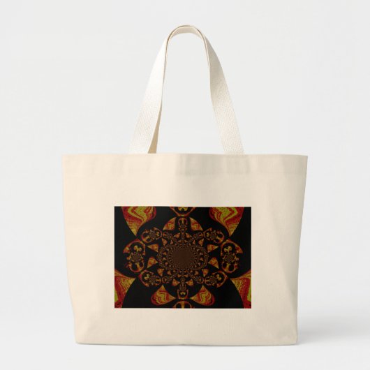 Skull Kaleidoscope Art Print Grote Tote Bag (Voorkant)