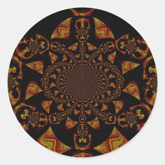Skull Kaleidoscope Art Print Ronde Sticker (Voorkant)