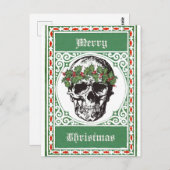 Skull-kerstkaart Briefkaart (Voorkant / Achterkant)