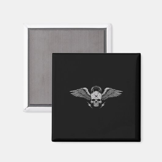 Skull Kettlebell Workout krachttraining Gym Magneet (Voorkant / Achterkant)