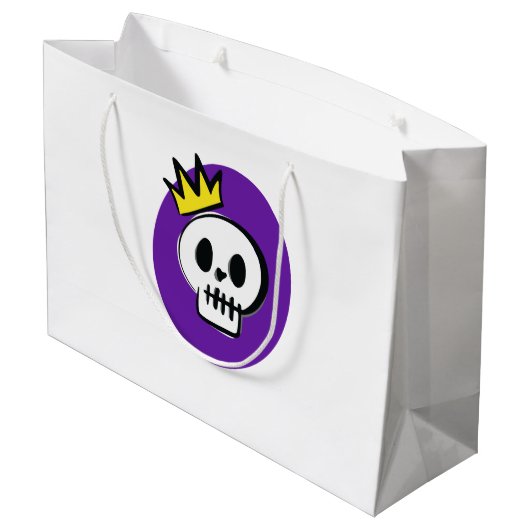 Skull King – Minimal Halloween Gift Bag Groot Cadeauzakje (Achterkant Gekanteld)