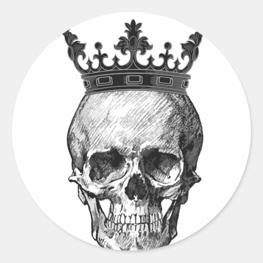 Skull king ronde sticker (Voorkant)
