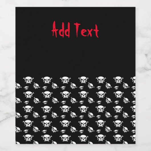 Skull-koppen Wijn Etiket (Enkel label)