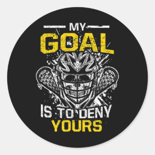 Skull Lax Lacrosse Goalie speler Mijn doel is Den Ronde Sticker