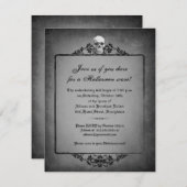 Skull Lijst Halloween Invitation Kaart (Voorkant / Achterkant)