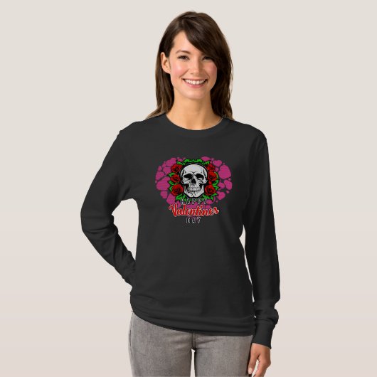 Skull Love - Basic T-shirt met lange mouwen (Voorkant volledig)
