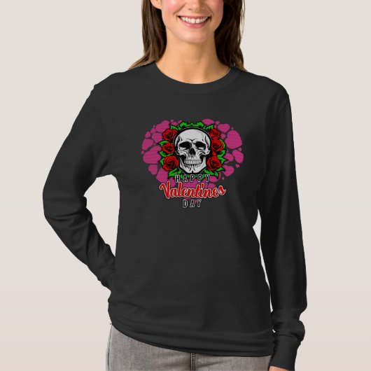 Skull Love - Basic T-shirt met lange mouwen (Voorkant)