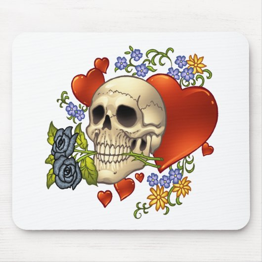 Skull Love - Skulls, Rozen and Hearts by Al Rio Muismat (Voorkant)