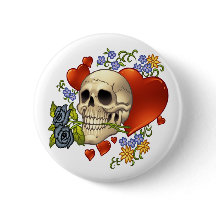 Skull Love - Skulls, Rozen and Hearts by Al Rio