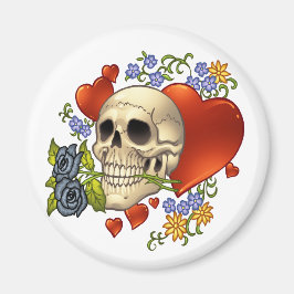 Skull Love - Skulls, Rozen en harten van Al Rio Magneet