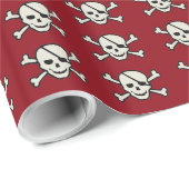 Skull - Maroon Glossy Wrapping Paper, 30 x 15 inch Cadeaupapier (Rol Hoek)