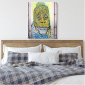 Skull Mexico Graffiti Street art. Canvas Afdruk (Insitu (Slaapkamer))