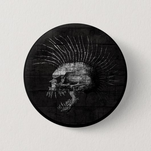 Skull Mohawk Ronde Button 5,7 Cm (Voorkant)