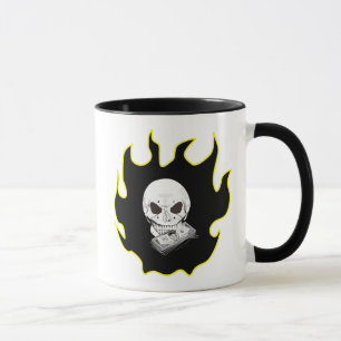 Skull Money Flame Death Biker Style Black Yellow Mok