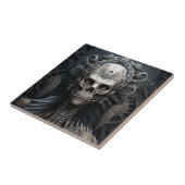 Skull Monster Skeleton Horror Magnet Ceramic Tegel Tegeltje (Zijkant)