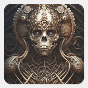 Skull Monster Skeleton Horror Vierkante Sticker