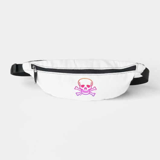 Skull n Bones neon white fanny pack (Recto)