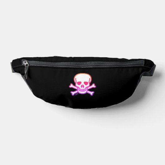 Skull n Bones white neon black fanny pack (Poser)