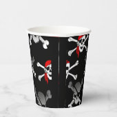 Skull n botten Black Party Pirates Paper Cups Papieren Bekers (Rechts)