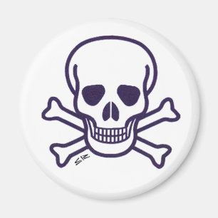 Skull n Botten magnet Magneet