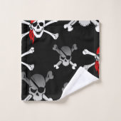 Skull n Botten Party Pirate Bath Towel Set Bad Handdoek (Wasdoekje)