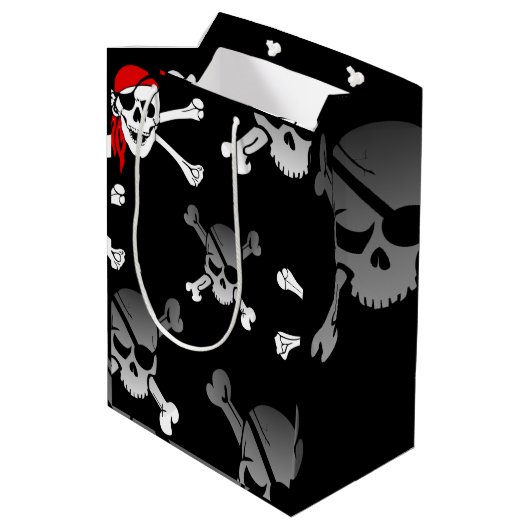 Skull n Botten Party Pirate Medium Gift Bag Cadeauzakje (Achterkant Gekanteld)