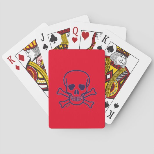 Skull n Botten rood Poker speelkaarten (Achterkant)