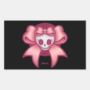 Skull 'n Bows Rechthoekige Sticker
