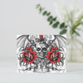 Skull n Dagger met Devil wings Briefkaart (Staand voorkant)