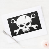 Skull 'n' Tools - Schroefpiraat 2 (wit) Rechthoekige Sticker (Envelop)