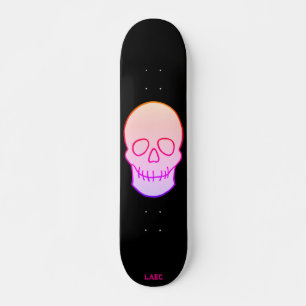 Skull - neongloed skateboard