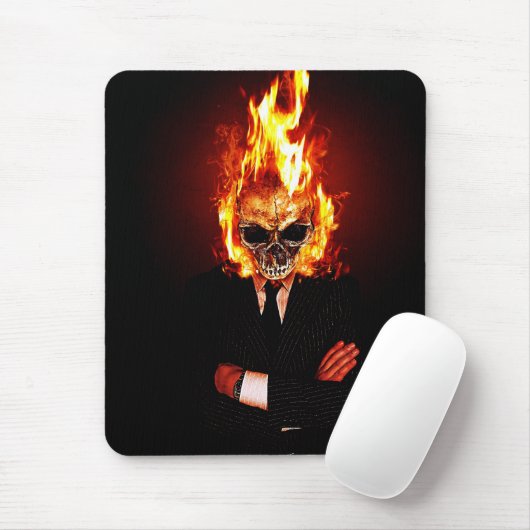 Skull on fire muismat (Met muis)