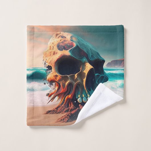 Skull on the beach (Gant de toilette)