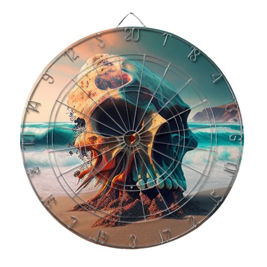 Skull on the beach dartbord (Voorkant)