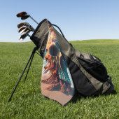 Skull on the beach golfhanddoek (Groen)