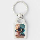 Skull on the beach sleutelhanger (Voorkant)