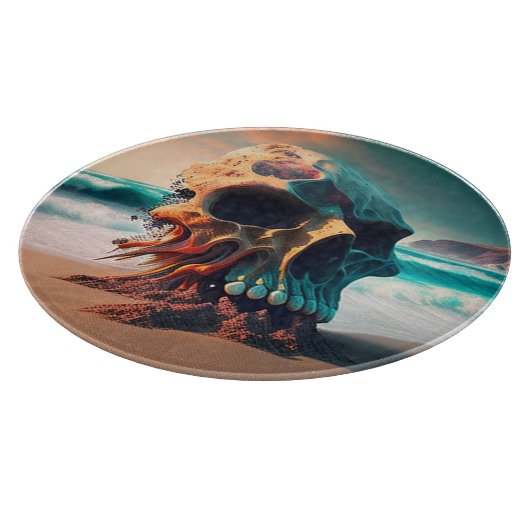 Skull on the Beach Snijplank (Hoek)
