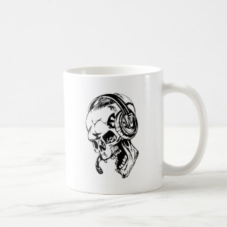 Skull op hoofdtelefoon koffiemok